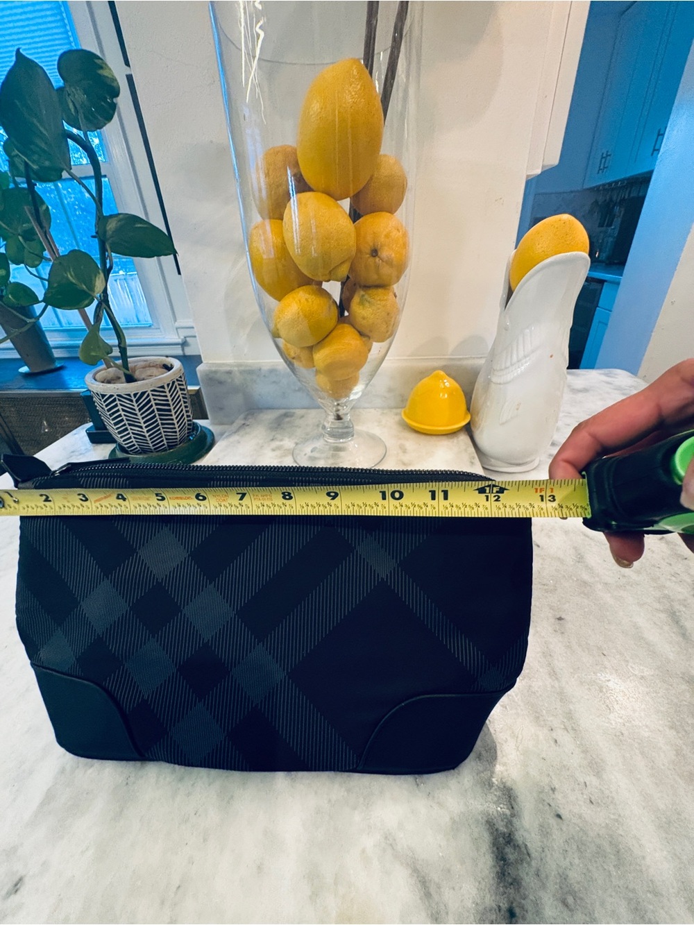 Burberry Black Plaid Travel Toiletry Bag